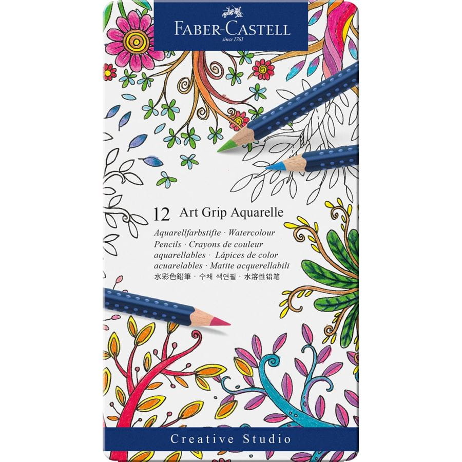 Faber-Castell - Pastelky Art Grip akvarel plech.krabička 12ks