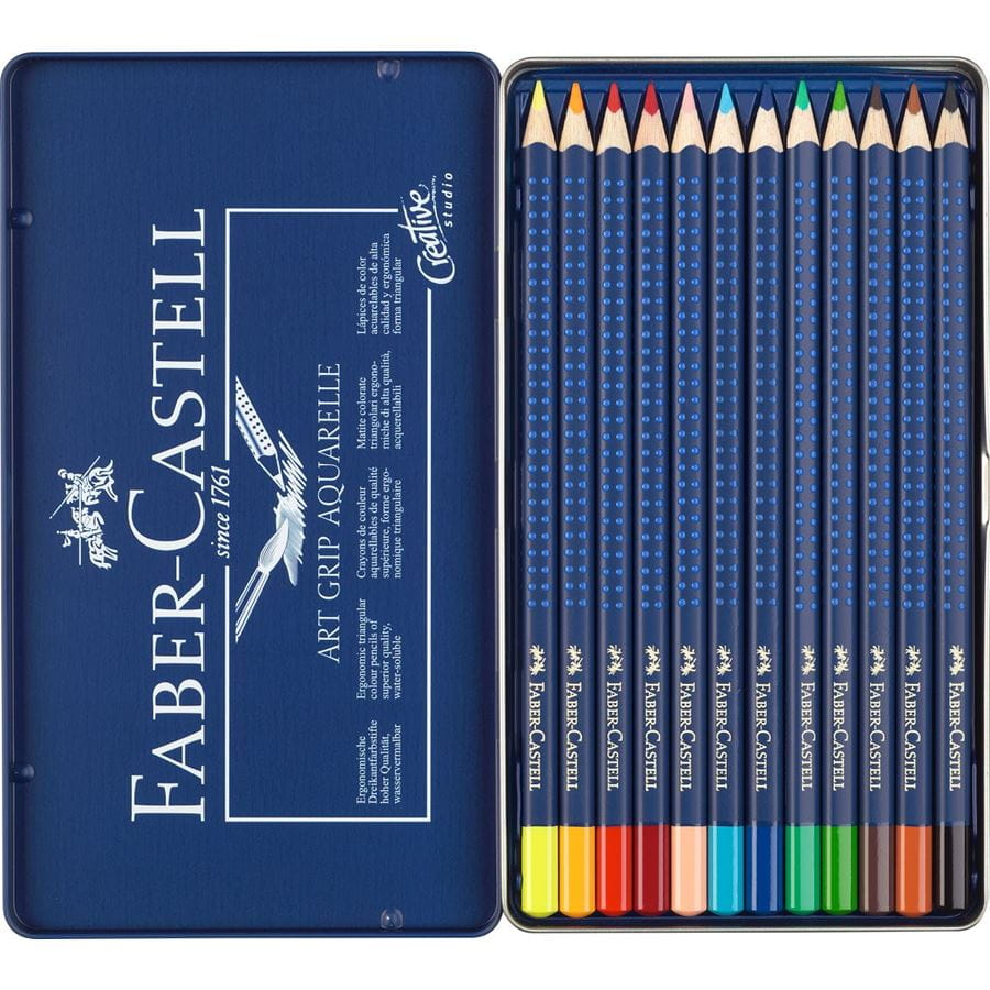 Faber-Castell - Pastelky Art Grip akvarel plech.krabička 12ks