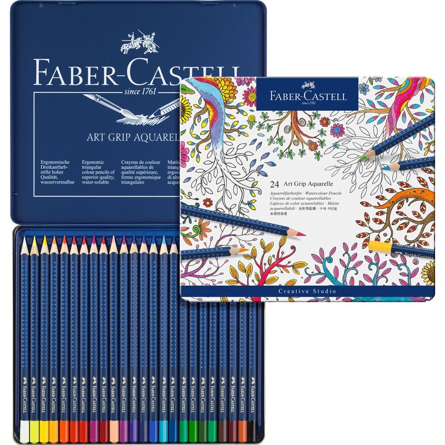 Faber-Castell - Pastelky Art Grip akvarel plech.krabička 24ks