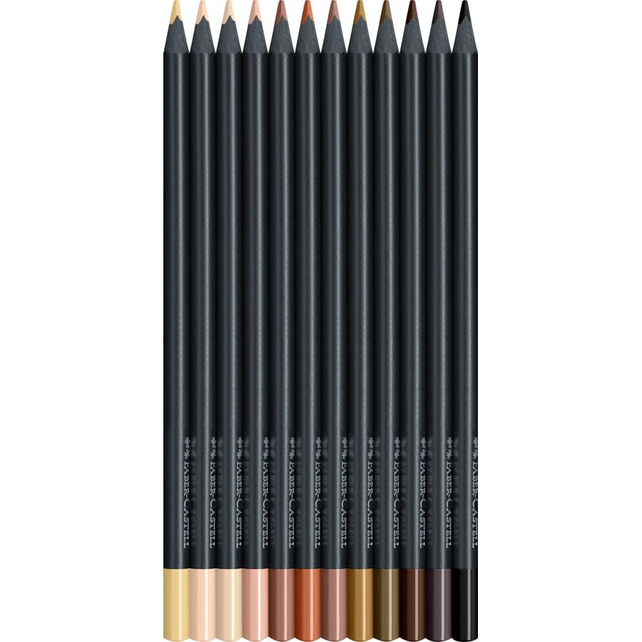 Faber-Castell - Pastelka Black Edition Skin Tones, papírová krabička 12 ks