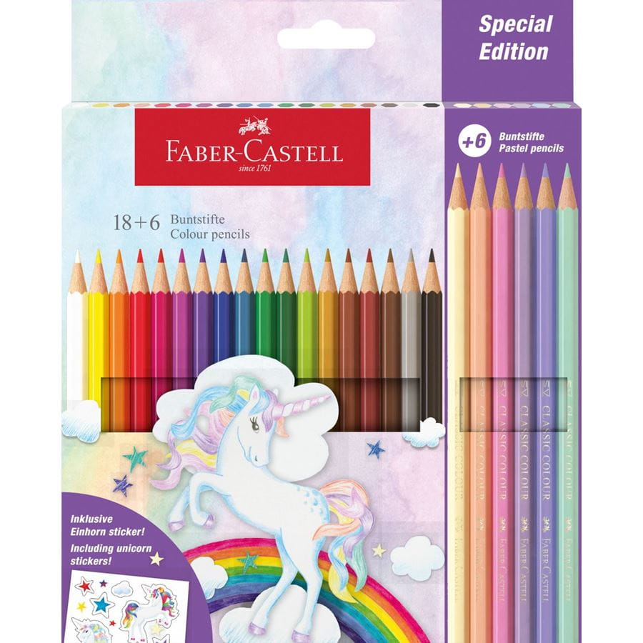 Faber-Castell - Pastelka šestihranná Unicorn, papírová krabička 24 ks