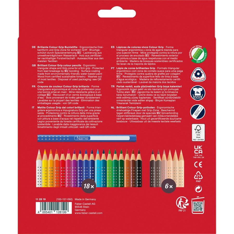 Faber-Castell - Pastelka Colour Grip Skin tones, papírová krabička 24 ks