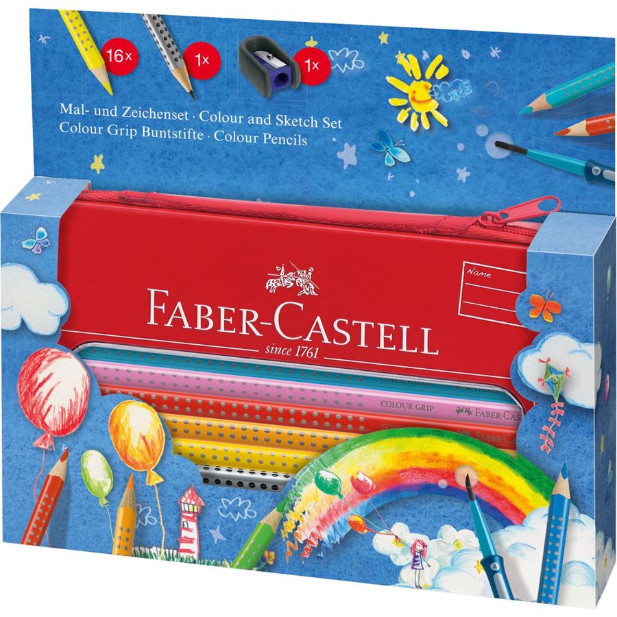 Faber-Castell - Pastelka Colour Grip, dárková sada Duha 17 ks