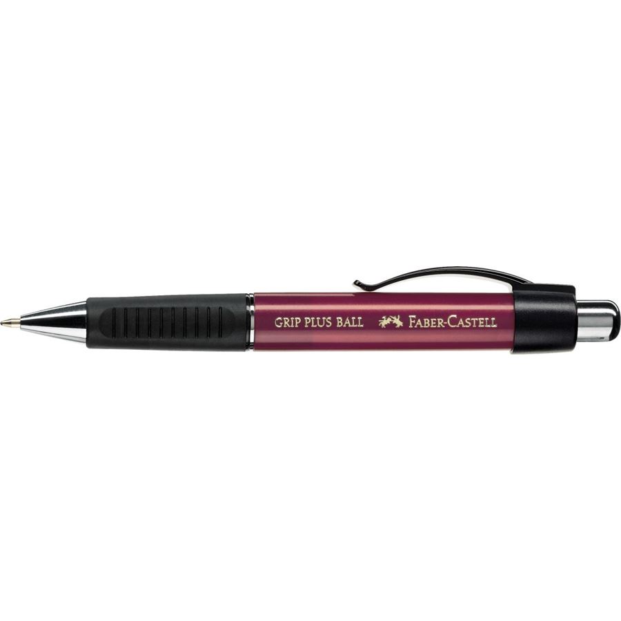 Faber-Castell - Kuličkové pero Grip Plus, červená metalická