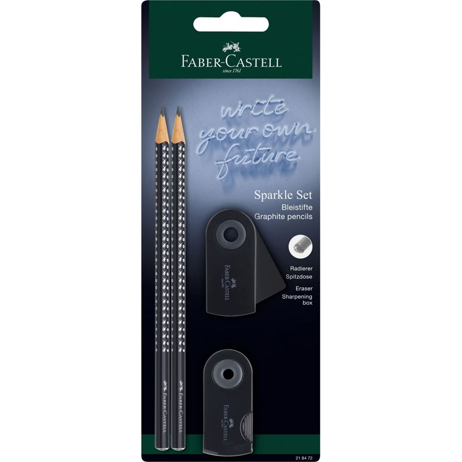 Faber-Castell - Grafitová tužka Sparkle, black, sada 2+2 ks