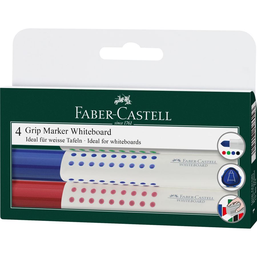 Faber-Castell - Popisovač Grip Whiteboard Marker, sada 4ks (mix barev)