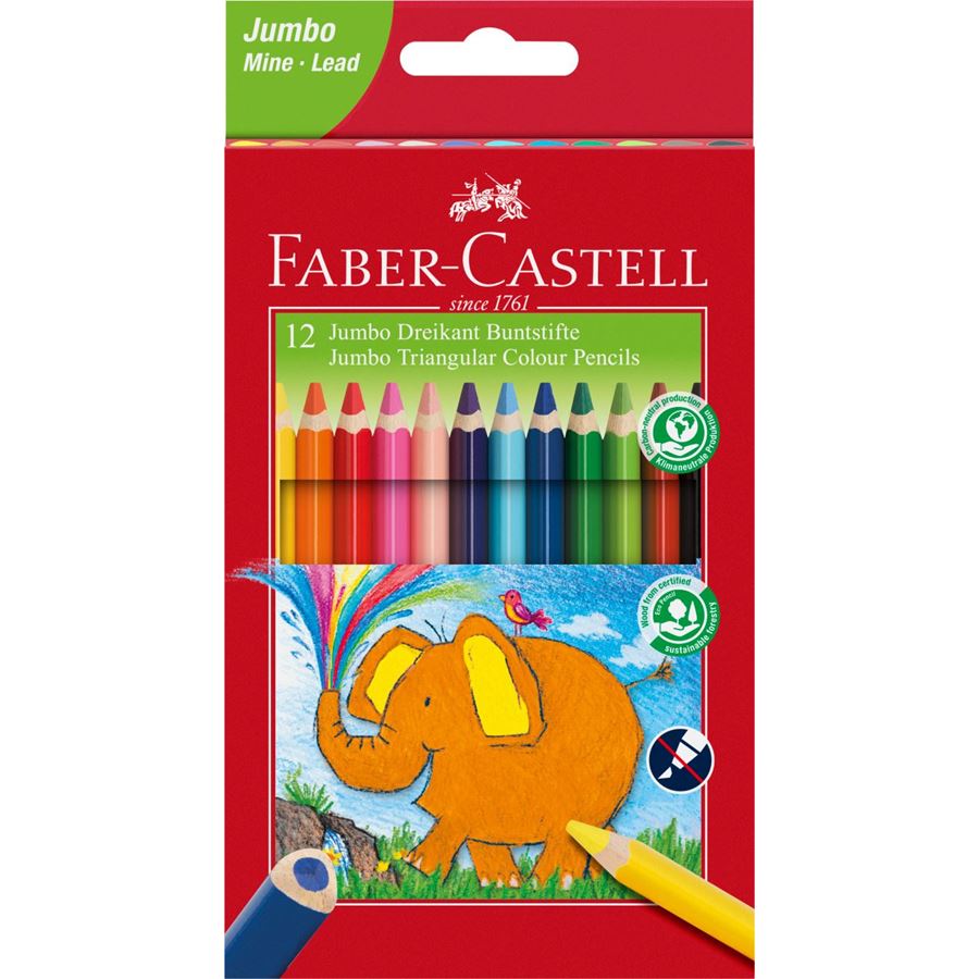Faber-Castell - Pastelka Jumbo Colour, papírová krabička 12 ks