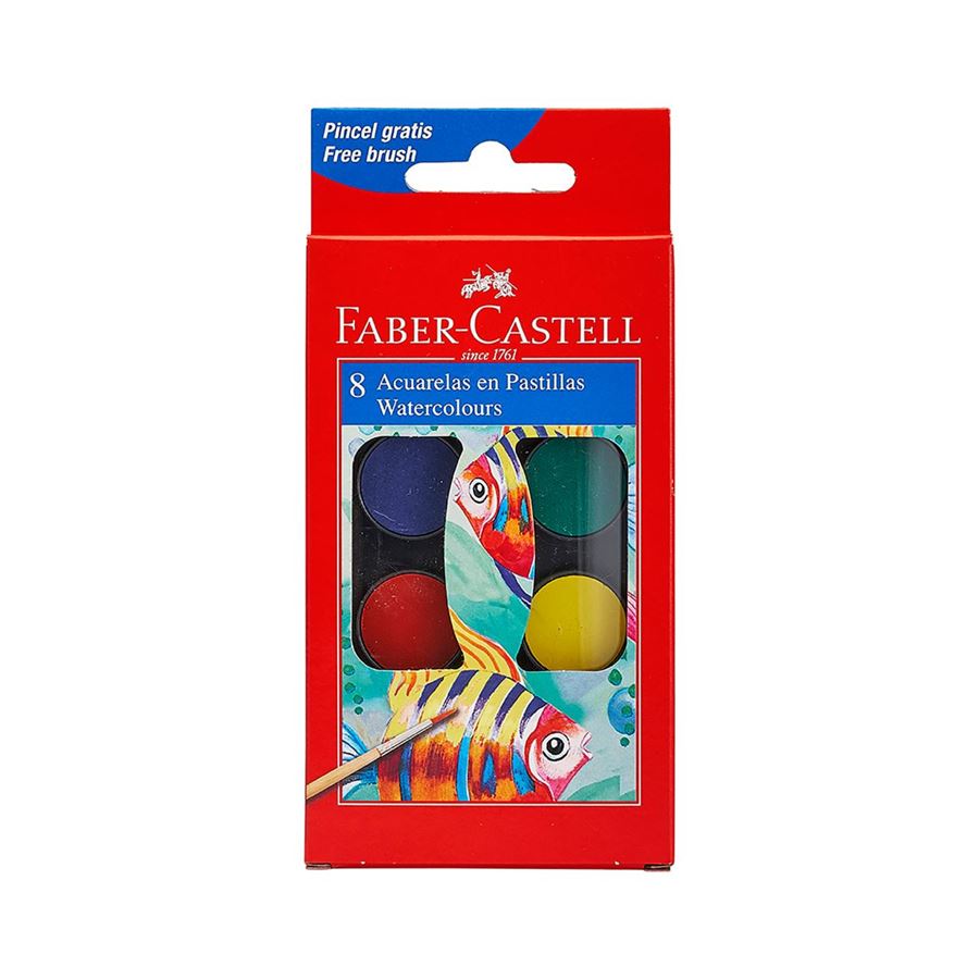 Faber-Castell - Vodové barvy 24mm, 8 barev