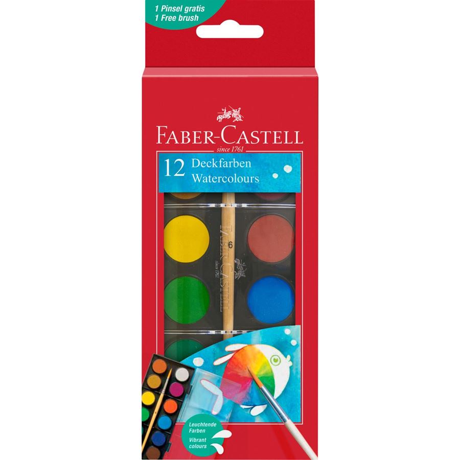 Faber-Castell - Vodové barvy, plastová paleta 12 barev