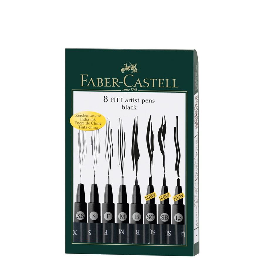 Faber-Castell - Popisovač Pitt Artist Pen, plastové pouzdro 8 ks hrotů)