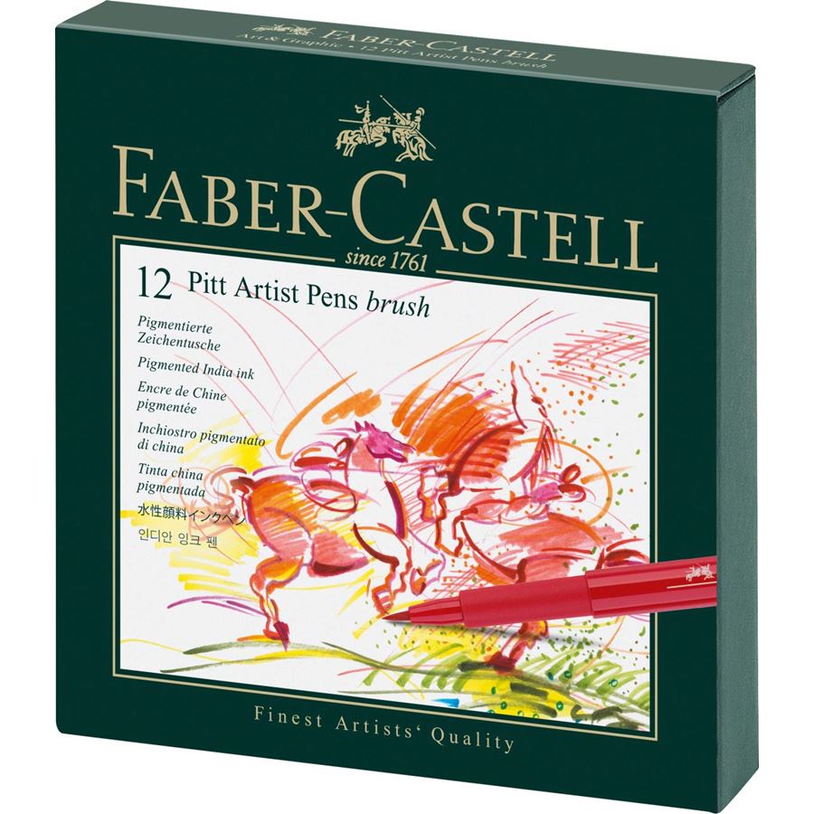 Faber-Castell - Popisovač Pitt Artist Pen Brush, dárková krabička 12 ks
