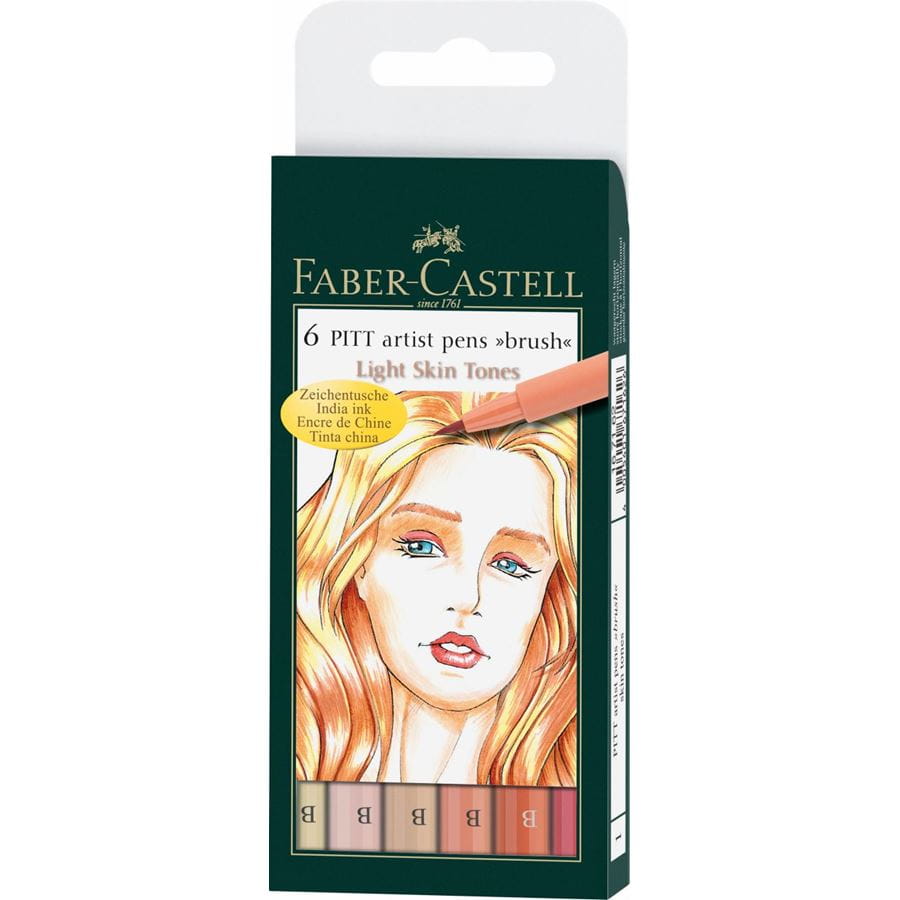 Faber-Castell - Popisovač Pitt Artist Pen light skin, 6ks