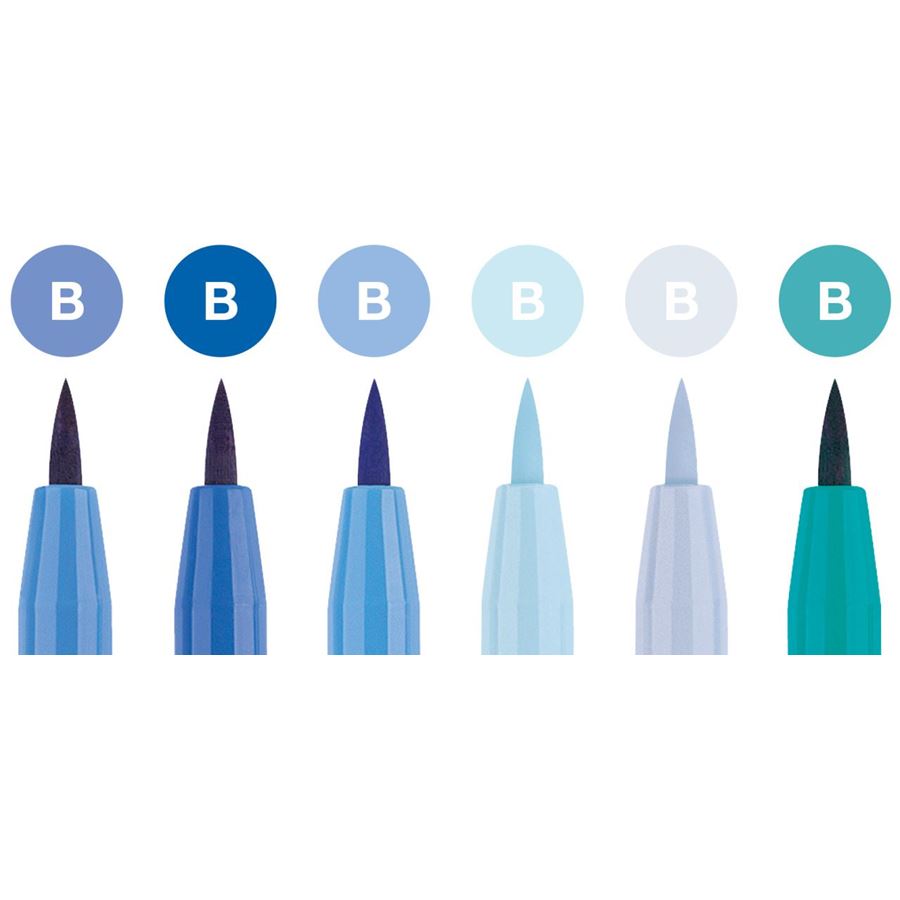 Faber-Castell - Popisovač Pitt Artist Pen Shades of blue, 6ks