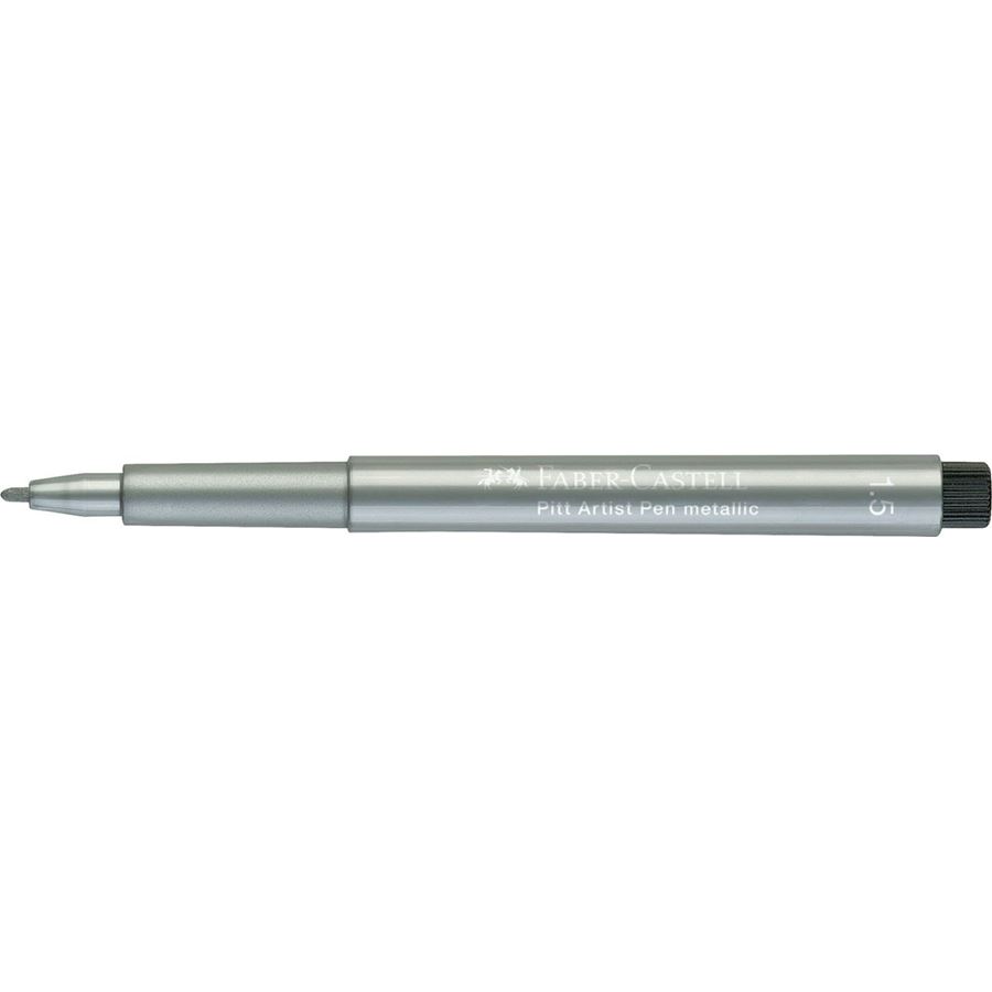 Faber-Castell - Popisovač Pitt Artist Pen B Metallic, stříbrná