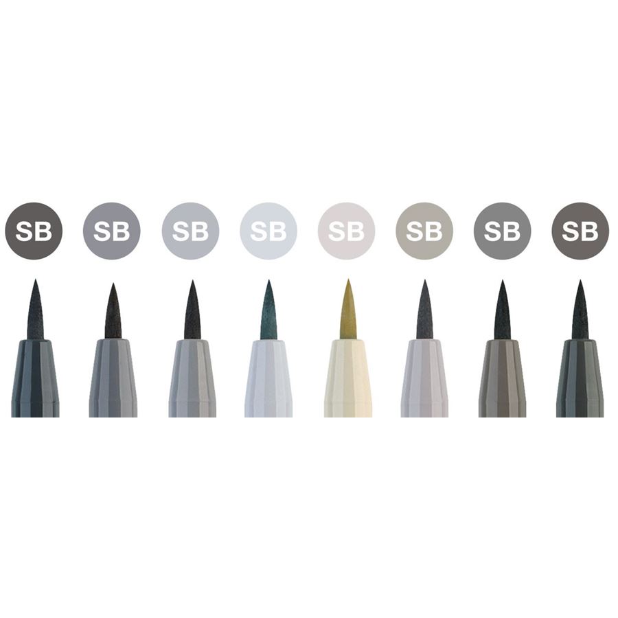 Faber-Castell - Popisovač Pitt Artist Pen Soft Brush, plast.pouzdro 8ks