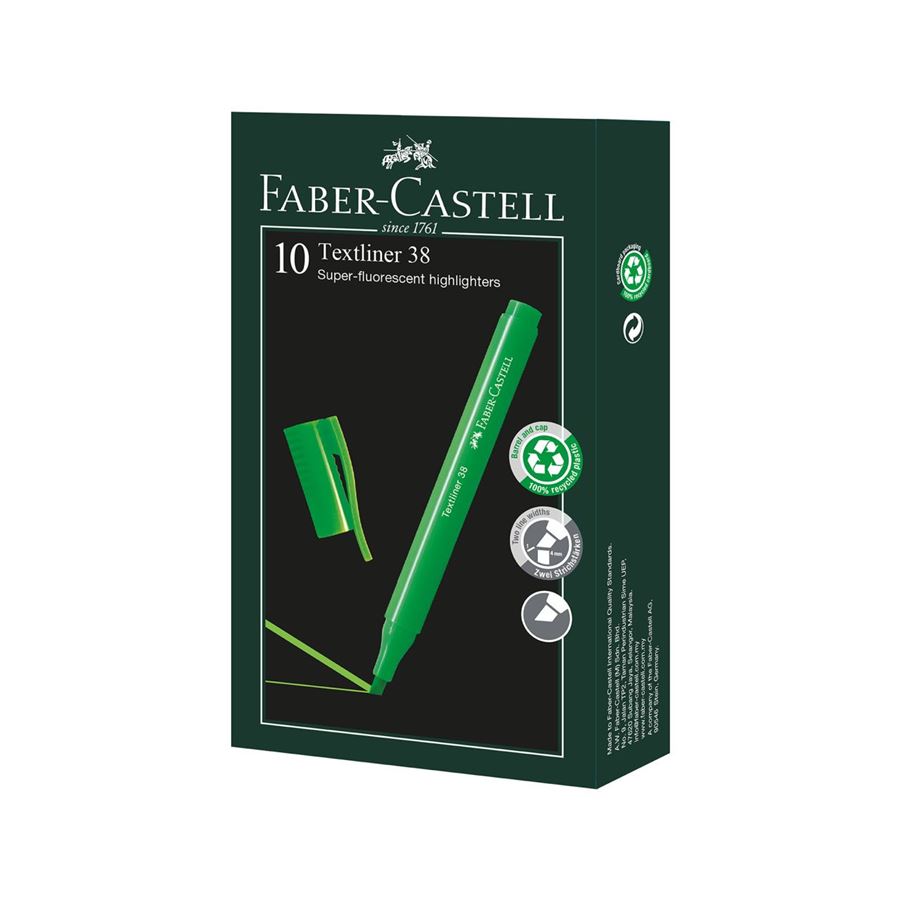 Faber-Castell - Zvýrazňovač Textliner 38, zelená