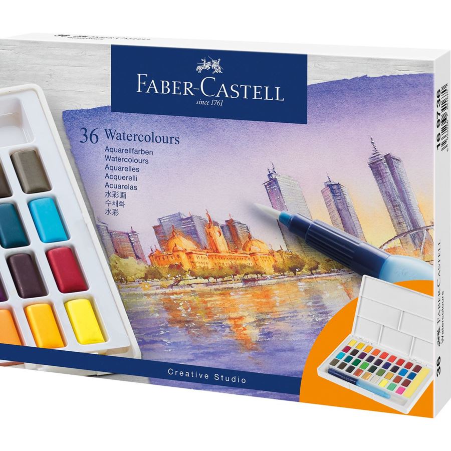 Faber-Castell - Akvarelové barvy, plastová paleta 36 ks