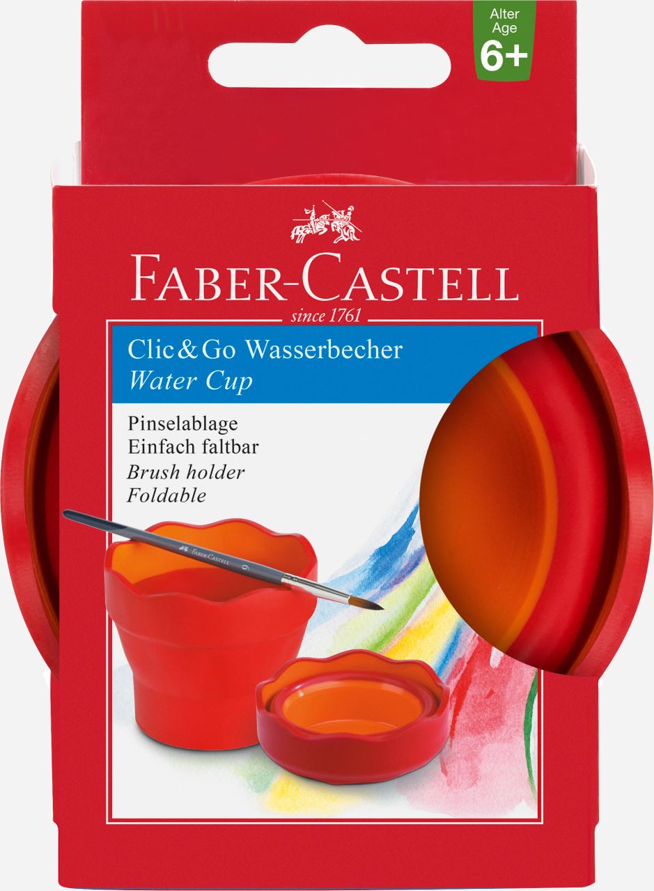 Faber-Castell - Kelímek na vodu Clic&Go, červená