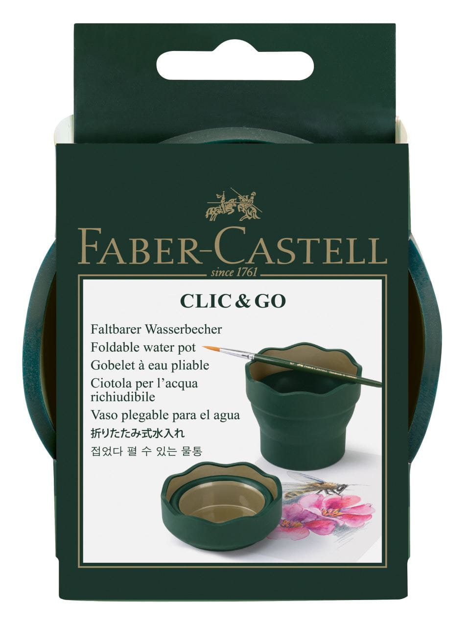 Faber-Castell - Clic&Go kelímek na vodu, zelená
