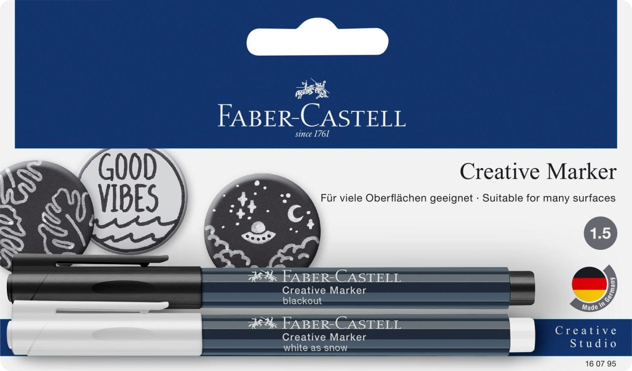 Faber-Castell - Popisovač Creative, White as snow / Blackout