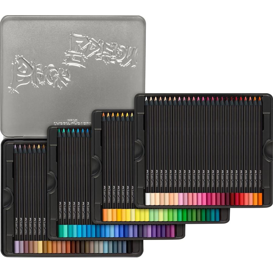 Faber-Castell - Pastelka Black Edition, plechová krabička 100 ks