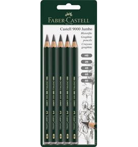 Faber-Castell - Grafitová tužka Castell 9000 Jumbo, blitr 5 ks