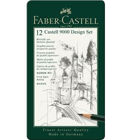 Faber-Castell - Grafitová tužka Castell 9000, plechová krabička 12 ks
