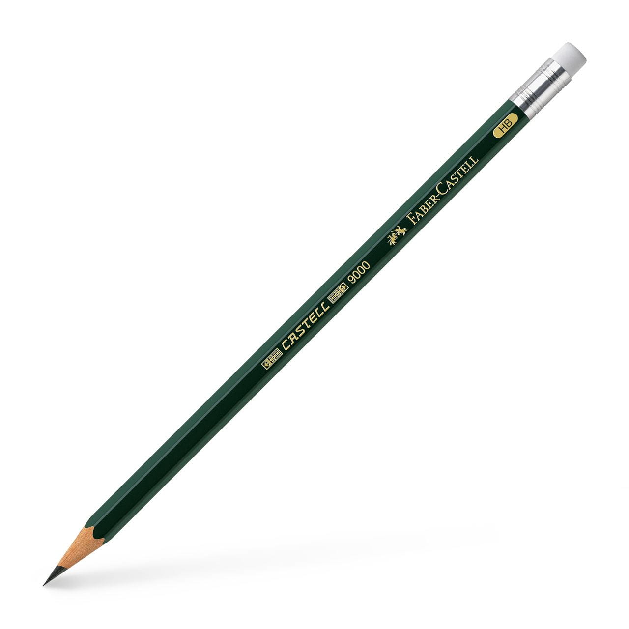 Faber-Castell - Grafitová tužka Castell 9000 s pryží, HB