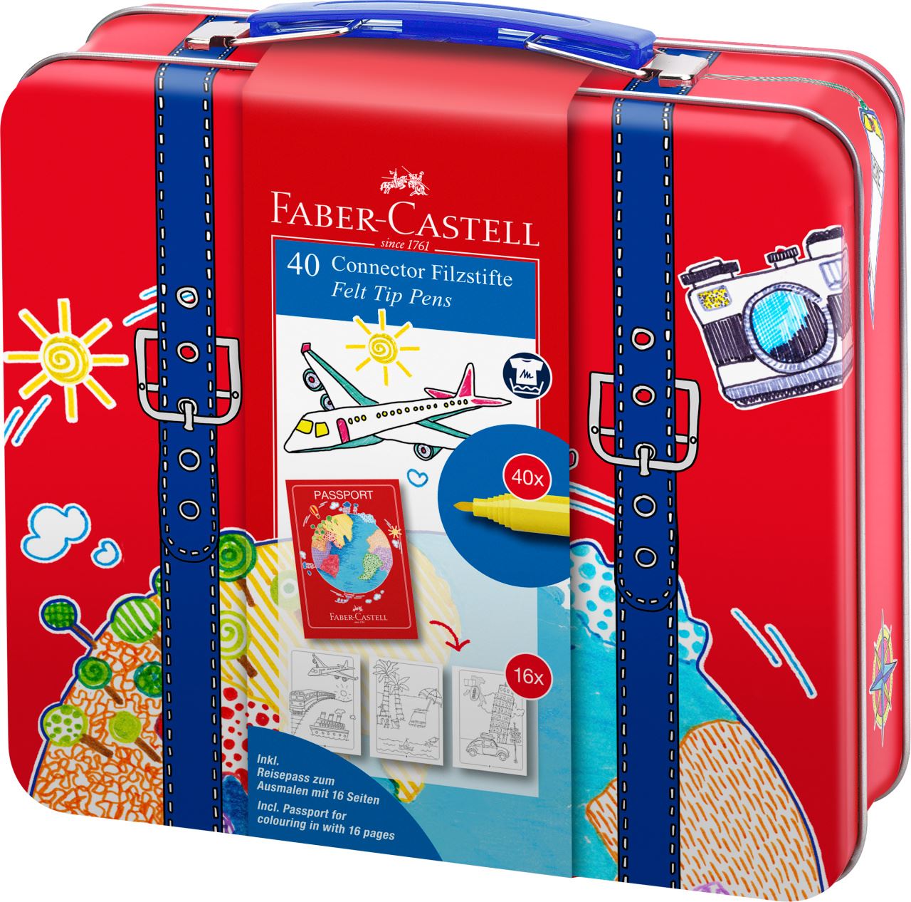 Faber-Castell - Fixy Connector, cestovní kufřík 40 ks