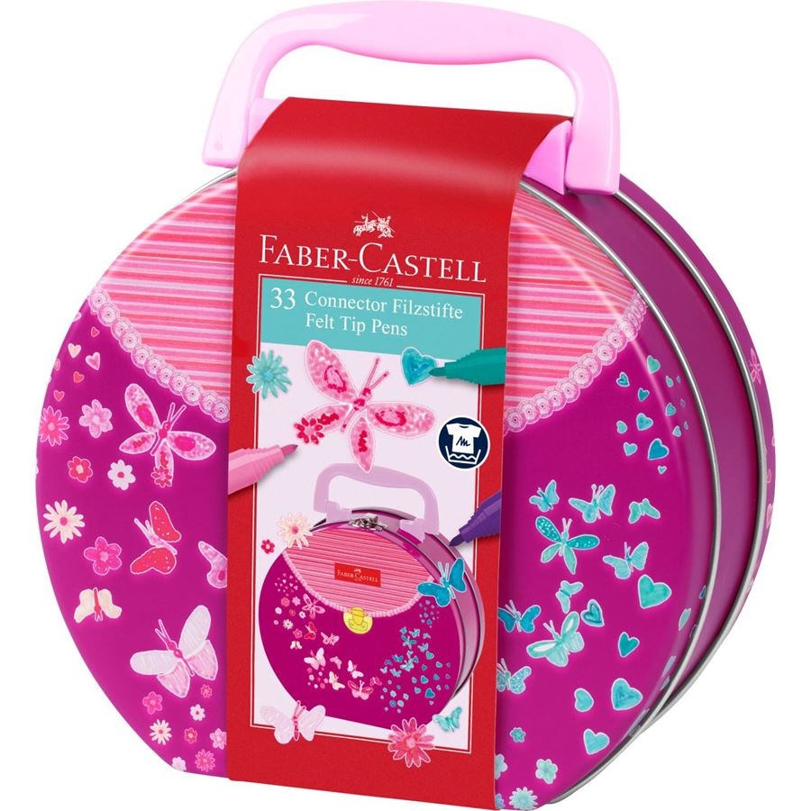 Faber-Castell - Fixy Connector, Kabelka dívčí 33 ks