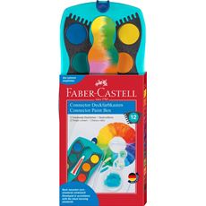 Faber-Castell - Vodové barvy Connector, tyrkysová paleta, 12 barev