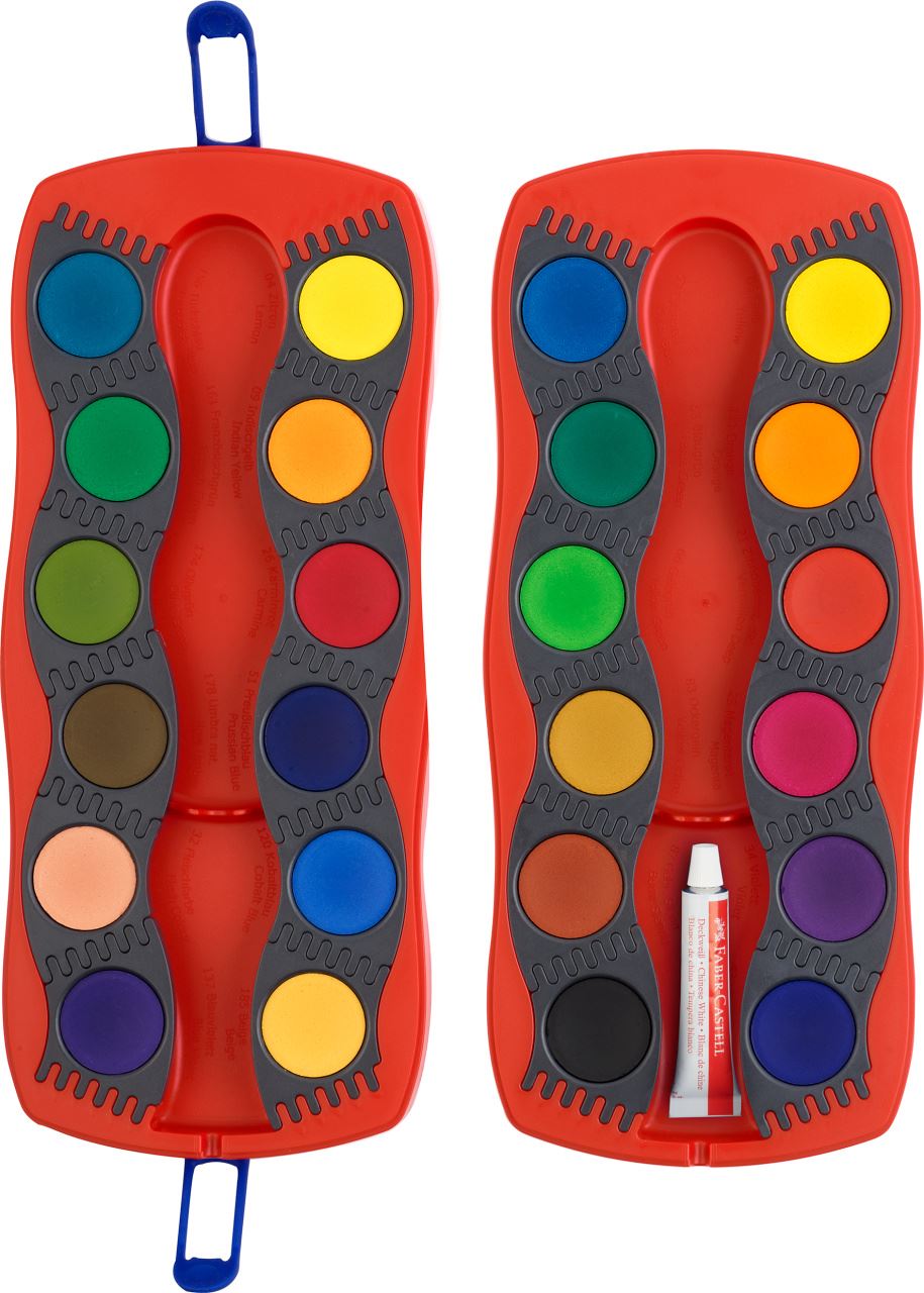 Faber-Castell - Vodové barvy Connector, červená paleta, 24 barev
