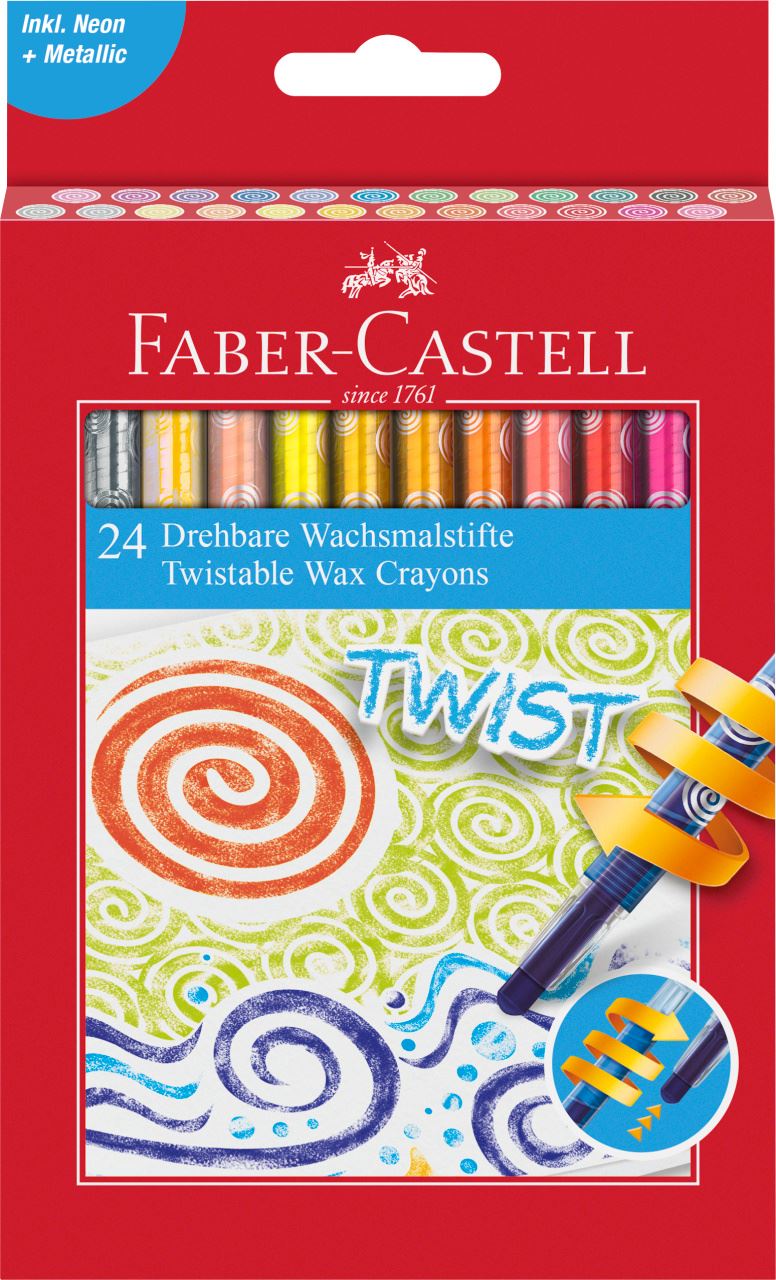 Faber-Castell - Voskovky vysouvací, papírová krabička 24 ks