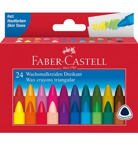 Faber-Castell - Voskovky trojhranné, papírová krabička 24 ks