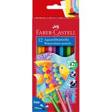 Faber-Castell - Pastelka akvarelová, papírová krabička 12 ks + štěteček