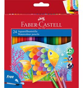 Faber-Castell - Pastelka akvarelová, papírová krabička 24 ks + štěteček