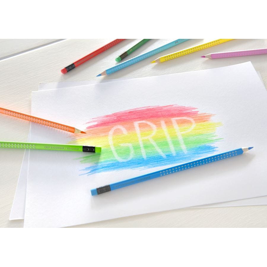 Faber-Castell - Pastelka Colour Grip s pryží, papírová krabička 10 ks