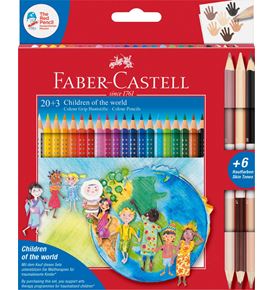 Faber-Castell - Pastelky Grip Children of the world, pap.krabička 20+3 ks