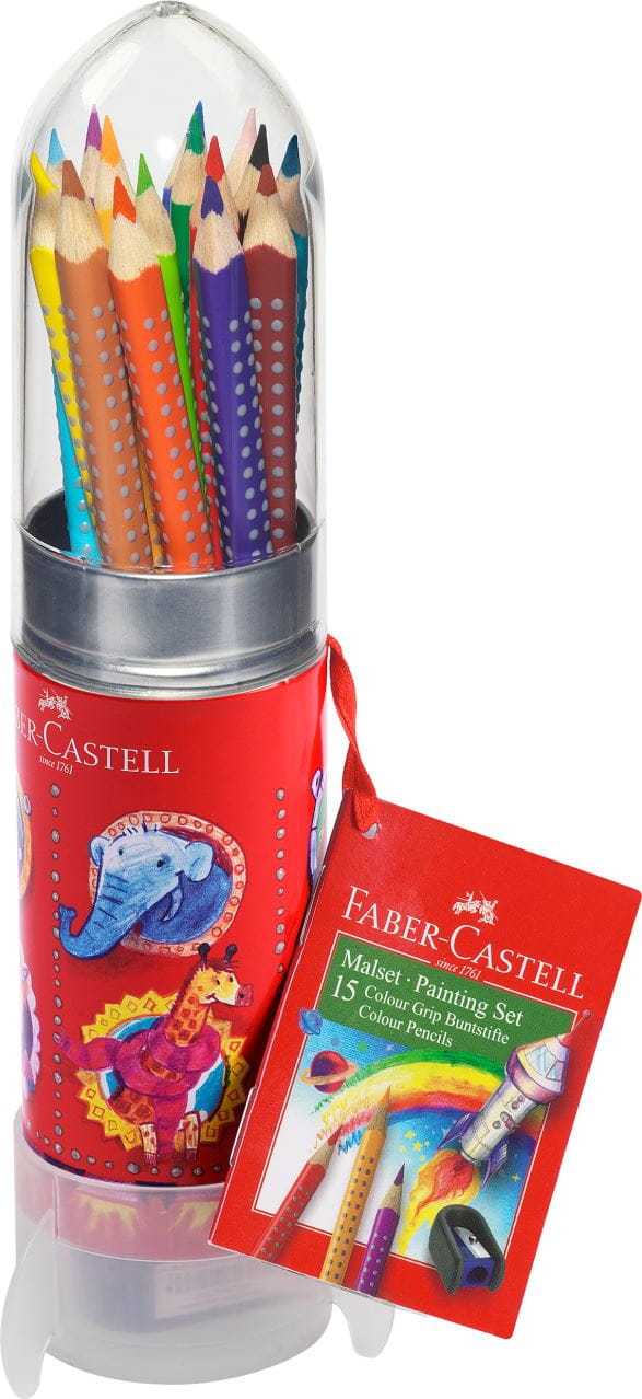 Faber-Castell - Pastelka Colour Grip, dárková krabička Raketa 15 ks