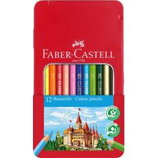 Faber-Castell - Pastelka šestihranná, plechová krabička 12 ks
