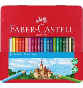 Faber-Castell - Pastelka šestihranná, plechová krabička 24 ks