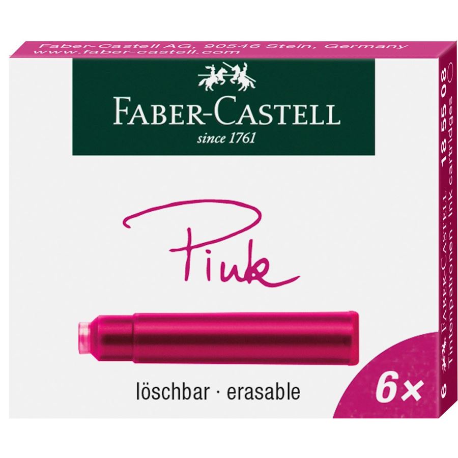 Faber-Castell - Náhradní inkoustové bombičky, růžová barva