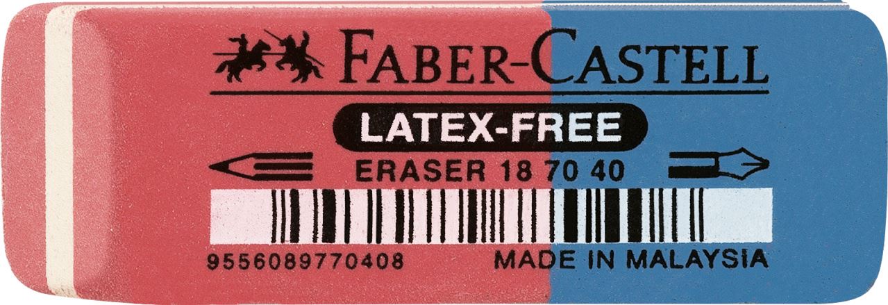 Faber-Castell - Stěrací pryž Latex-free, červeno- modrá