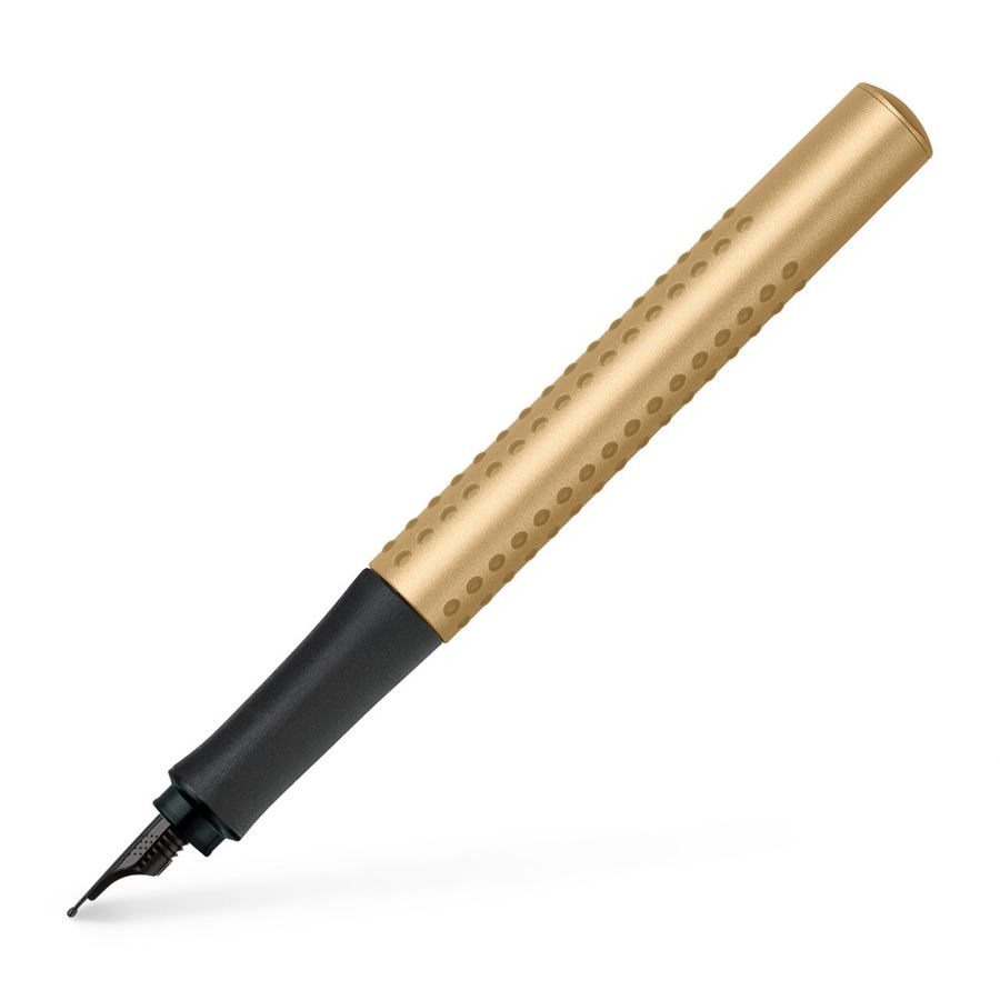 Faber-Castell - Plnicí pero Grip Edition, černý hrot EF, zlatá