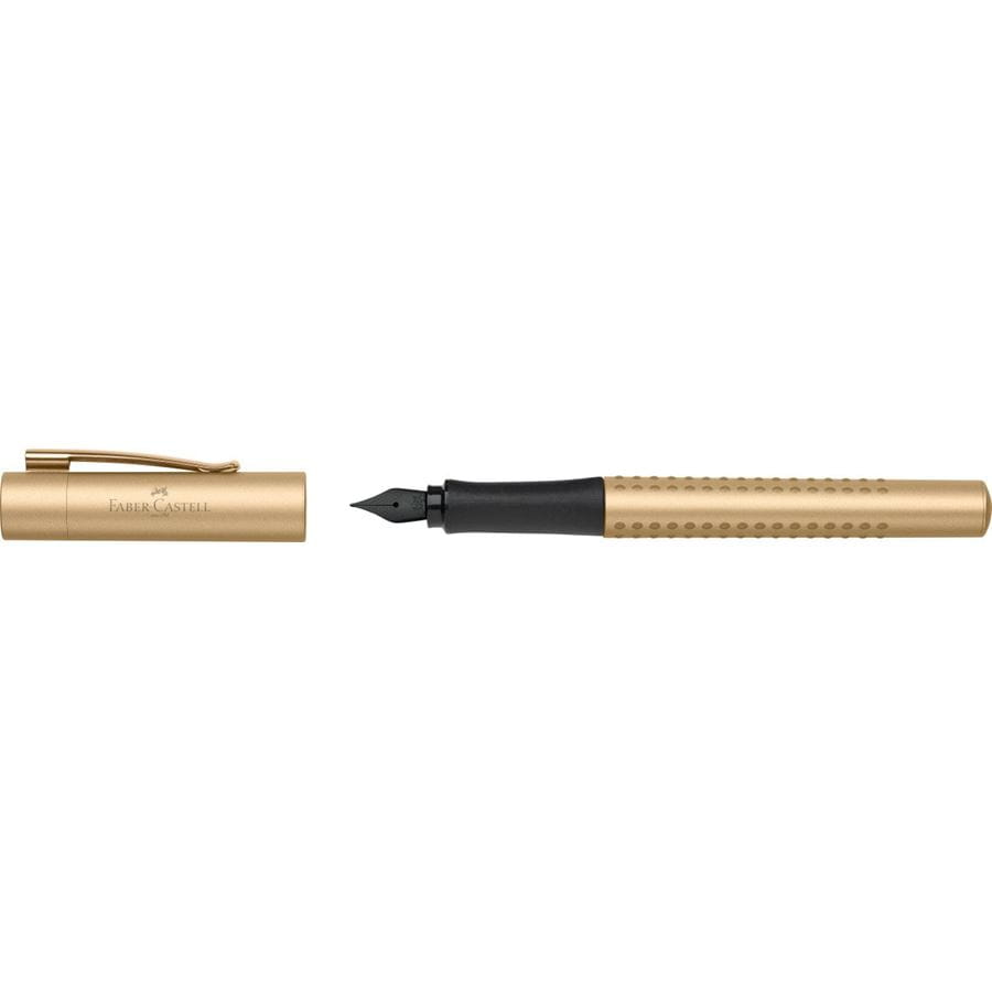 Faber-Castell - Plnicí pero Grip Edition, černý hrot F, zlatá