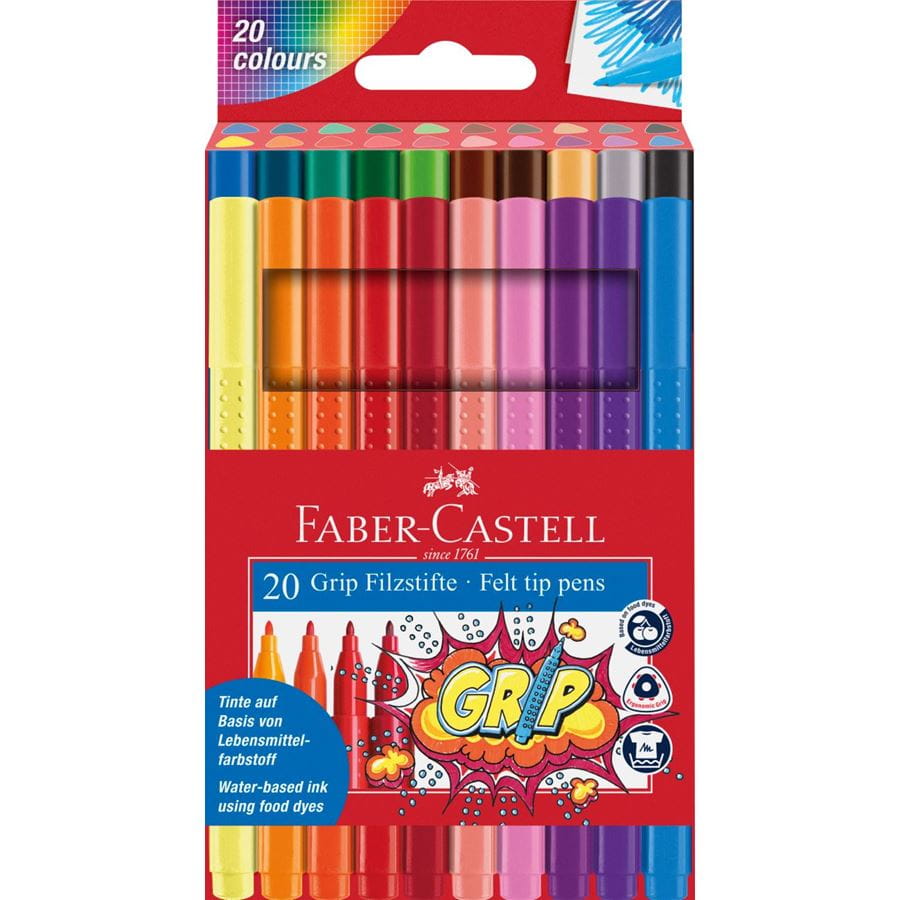 Faber-Castell - Fixy Colour Grip, papírová krabička 20 ks