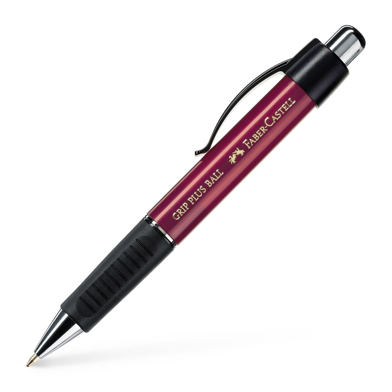 Faber-Castell - Kuličkové pero Grip Plus, červená metalická