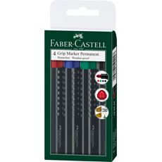 Faber-Castell - Popisovač Grip Marker, kulatý hrot, sada 4 ks
