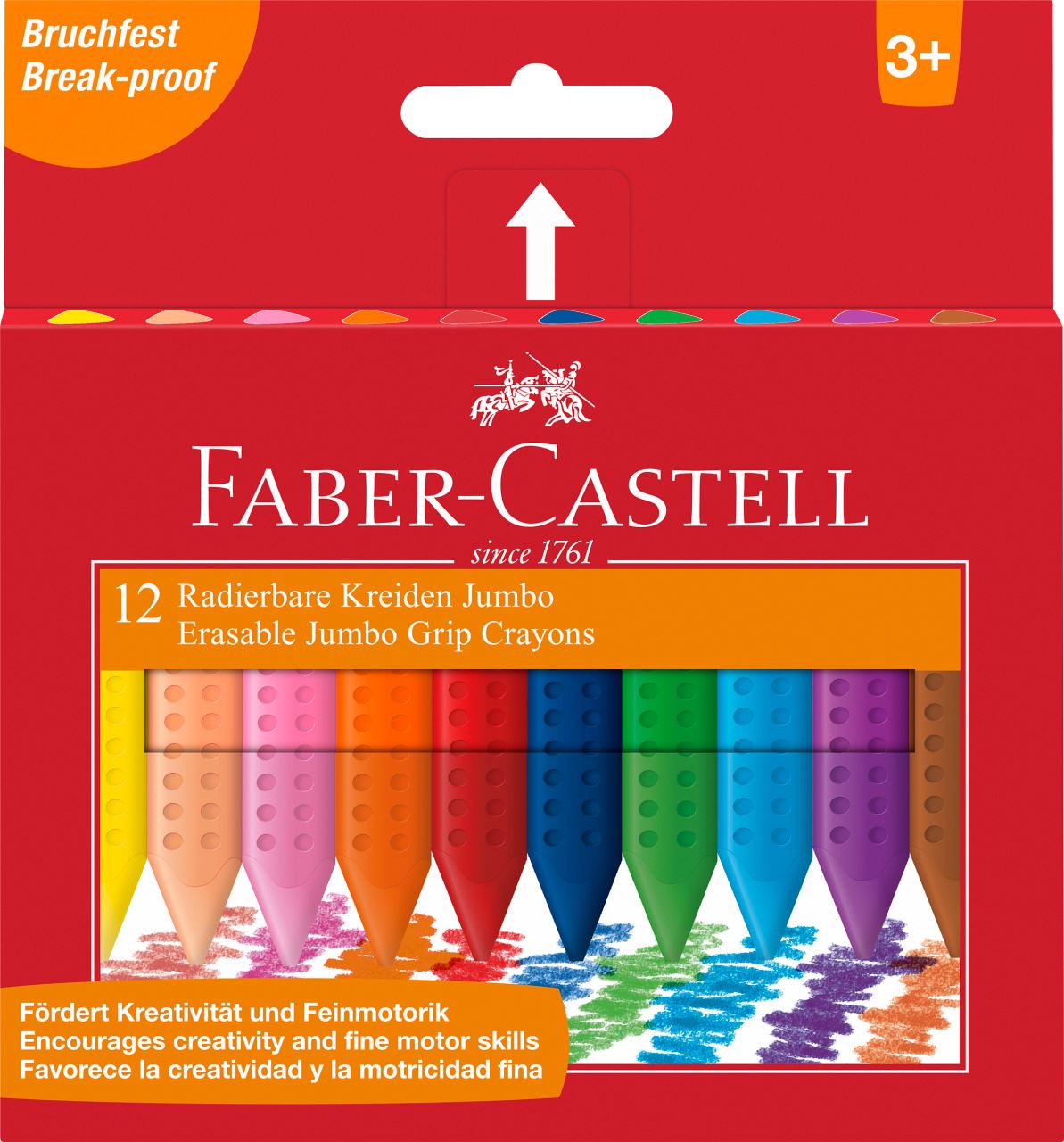 Faber-Castell - Voskovky trojhranné Grip Jumbo, papírová krabička 12 ks