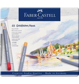 Faber-Castell - Pastelka akvarelová Goldfaber Aqua, plechová krabička 48 ks